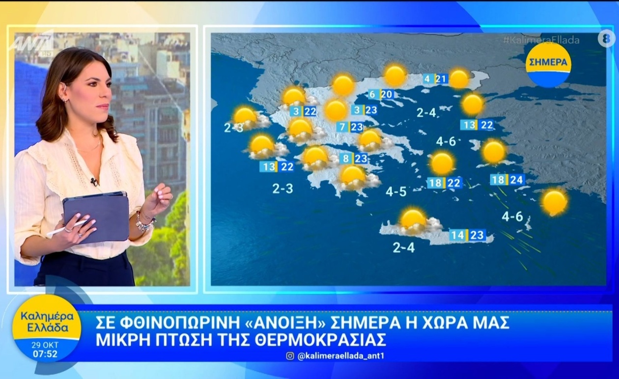 Η ενημέρωση για τον καιρό στο Καλημέρα Ελλάδα 29/10/2025