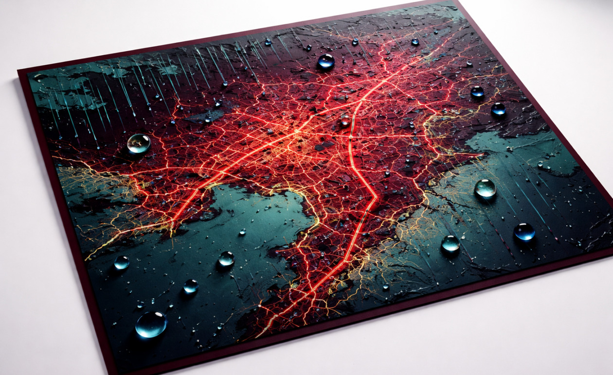 Αττική: Μποτιλιάρισμα και κλειστοί δρόμοι λόγω της ξαφνικής νεροποντής