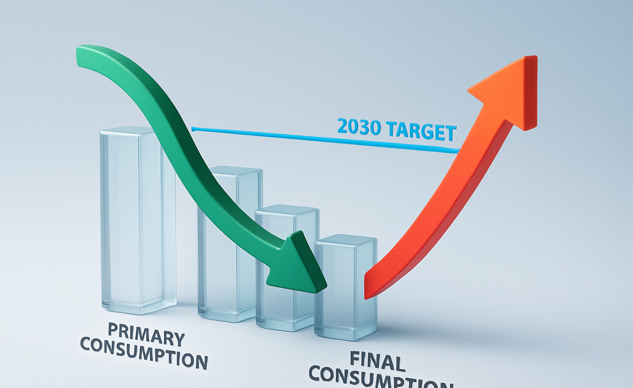 Σε χαμηλό τριών δεκαετιών η πρωτογενής κατανάλωση ενέργειας στην ΕΕ το 2024