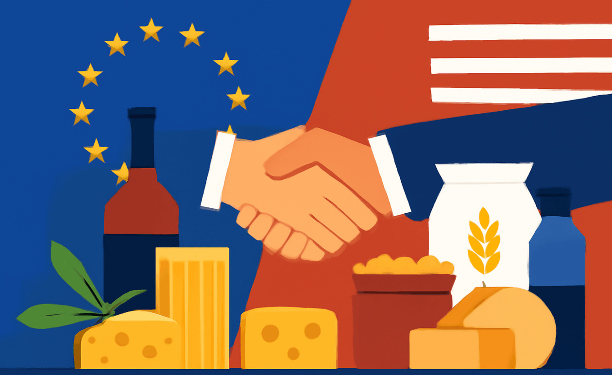 Η ΕΕ ζητά εξαίρεση από δασμούς Τραμπ για ποτά, ζυμαρικά, τυριά και άλλα προϊόντα