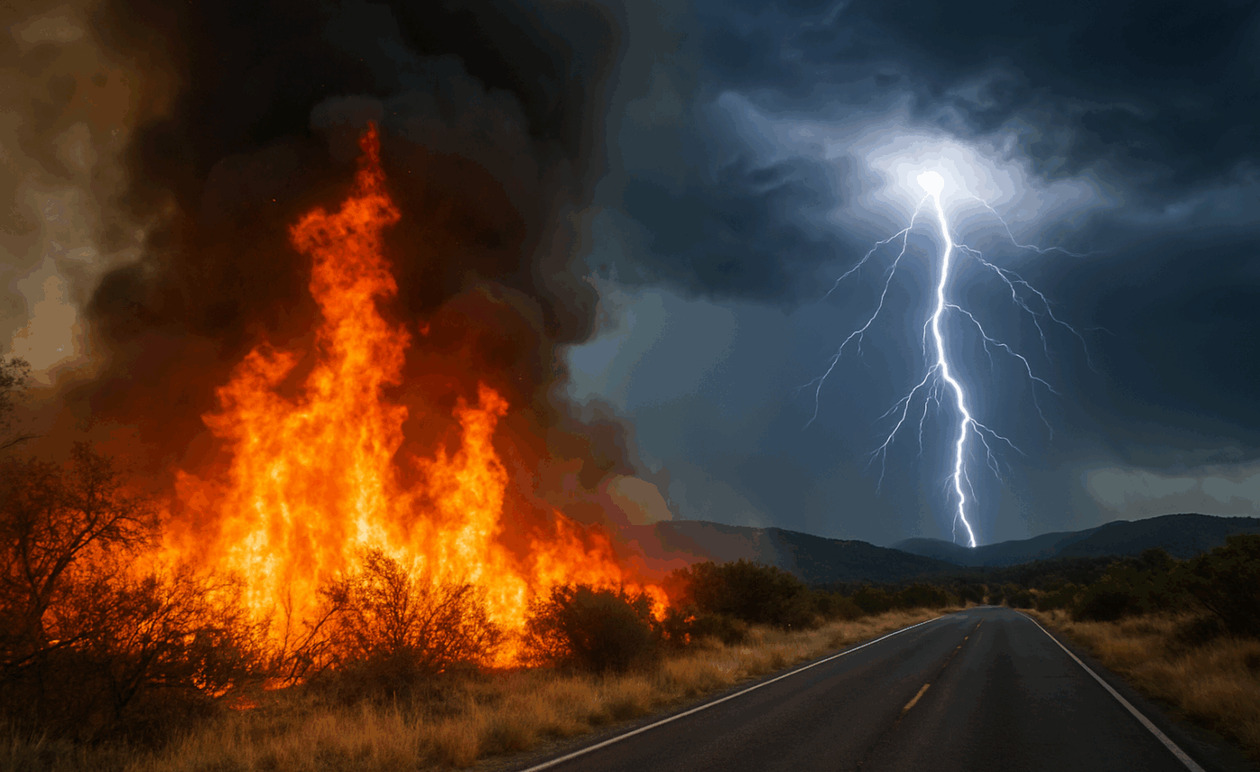 Καλιφόρνια: Διπλή Απειλή από Πυρκαγιές και Σφοδρές Καταιγίδες – 3.400 Στρέμματα Κάηκαν