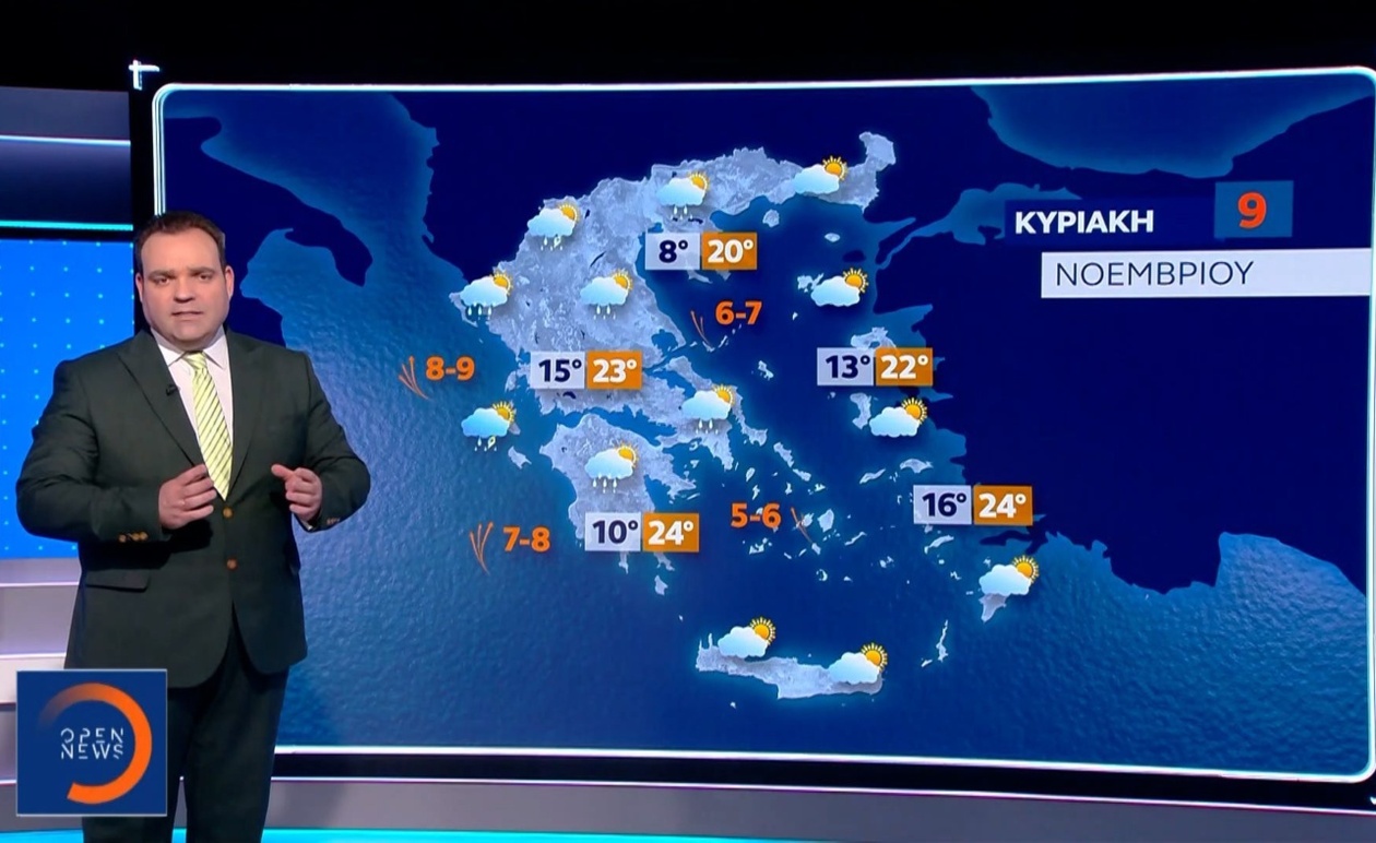 Πρόγνωση καιρού 8 Νοεμβρίου 2025