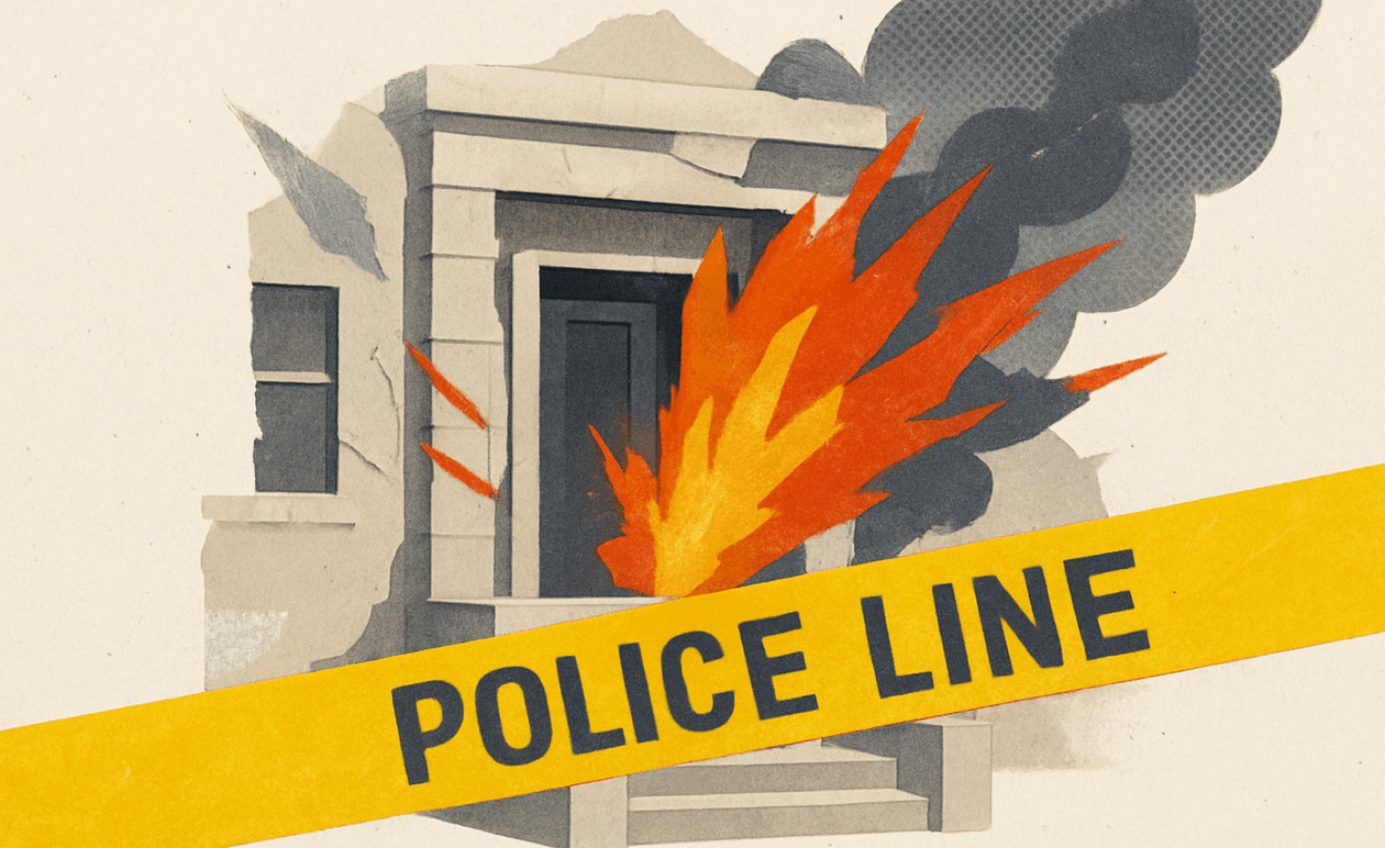 Έκρηξη και πυρκαγιά σε είσοδο πολυκατοικίας στην Καλαμαριά: Άγνωστοι τοποθέτησαν μηχανισμό