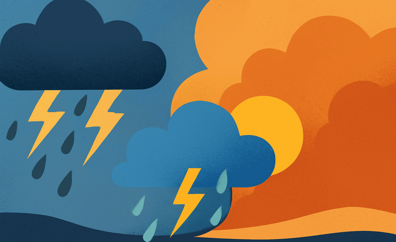 Καιρός: Ισχυρές καταιγίδες, αφρικανική σκόνη και διασώσεις