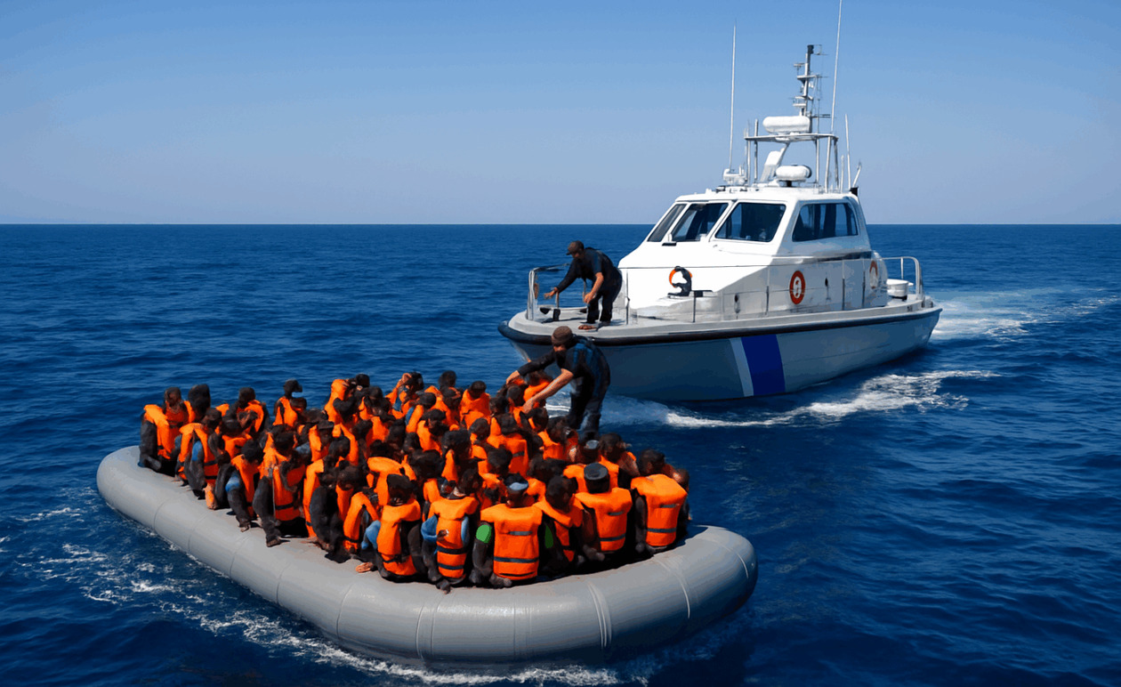 Διάσωση 60 μεταναστών νότια της Γαύδου