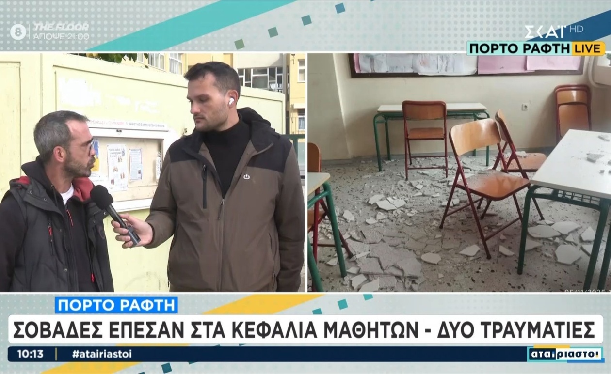 Ατύχημα στο 1ο Δημοτικό Σχολείο Πόρτο Ράφτη προκάλεσε τραυματισμούς σε μαθητές