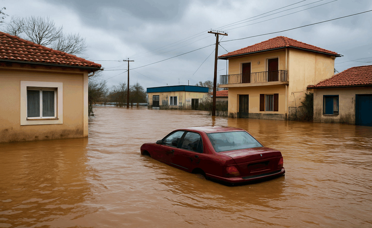 Κατάσταση πλημμυρών στη Λέσβο
