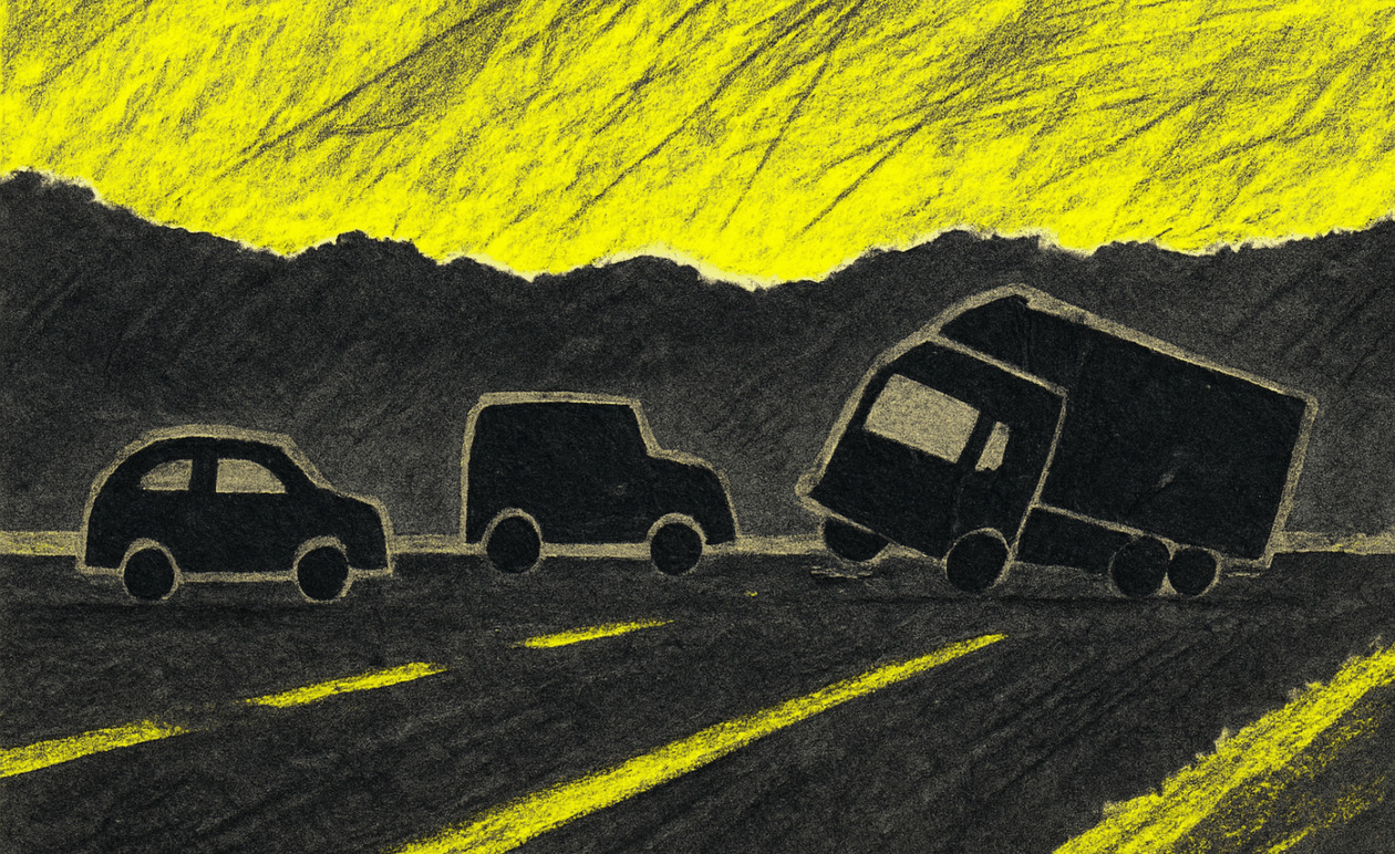 Κηφισός: Χάος από ανατροπή φορτηγού μετά από τροχαίο με δύο τραυματίες