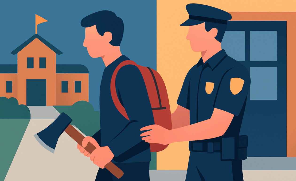 Συνελήφθη 16χρονος με μπαλτά έξω από λύκειο στην Πετρούπολη