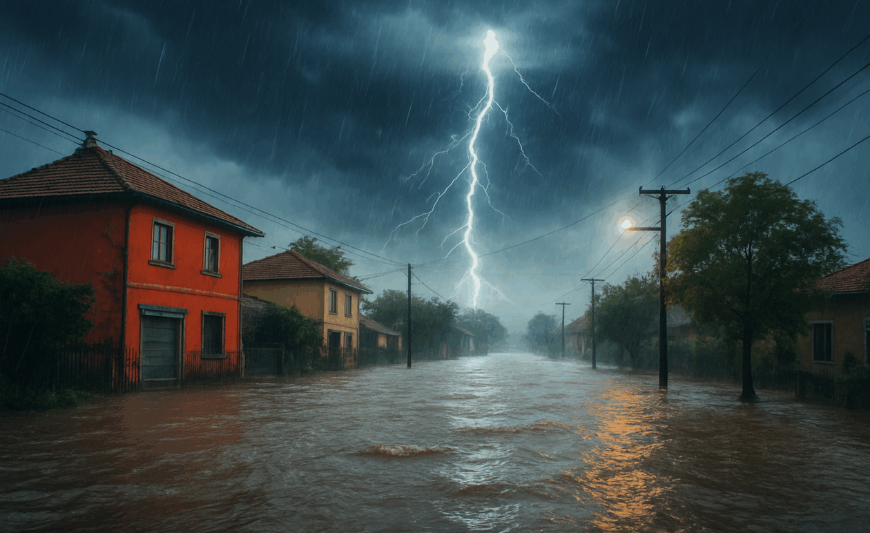 Κακοκαιρία στη Δυτική Ελλάδα: Βροχές, καταιγίδες και πλημμύρες