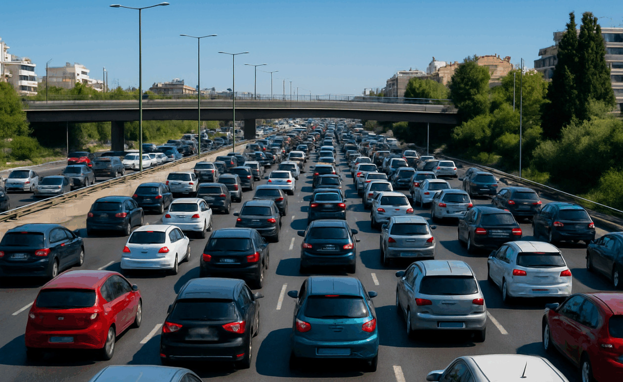 Κίνηση στην Αθήνα: μποτιλιάρισμα στη λεωφόρο Κηφισού και καθυστερήσεις στην Αττική Οδό