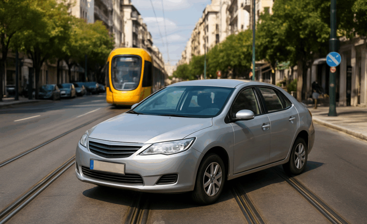 Ένας 28χρονος συνελήφθη επειδή στάθμευσε πάνω στις ράγες του τραμ