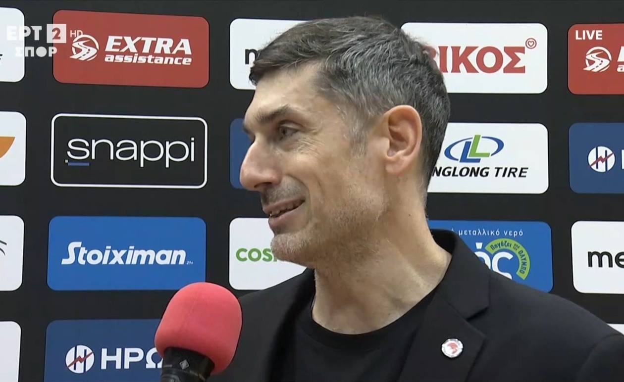Ο Βασίλης Ξανθόπουλος στην ΕΡΤ μιλά για την αναμέτρηση Περιστέρι — ΑΕΚ