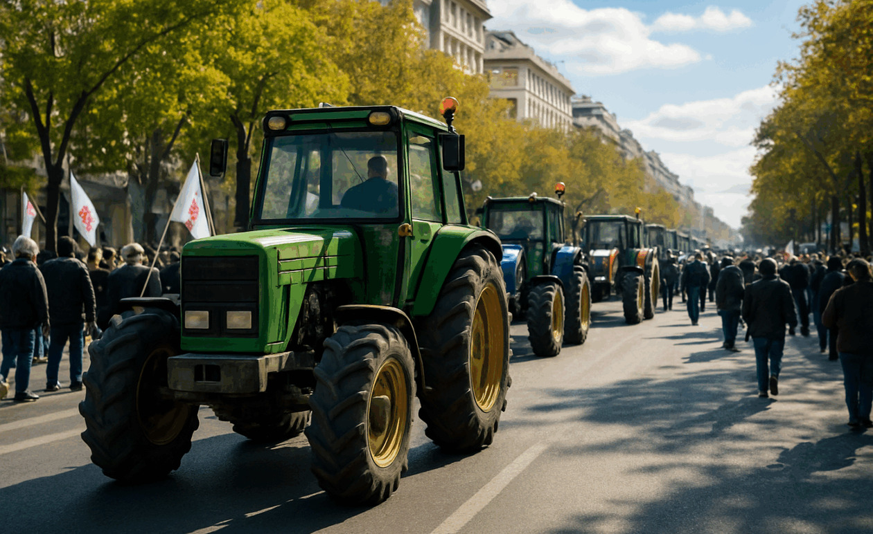Αγρότες διαδηλώνουν στο κέντρο της Αθήνας