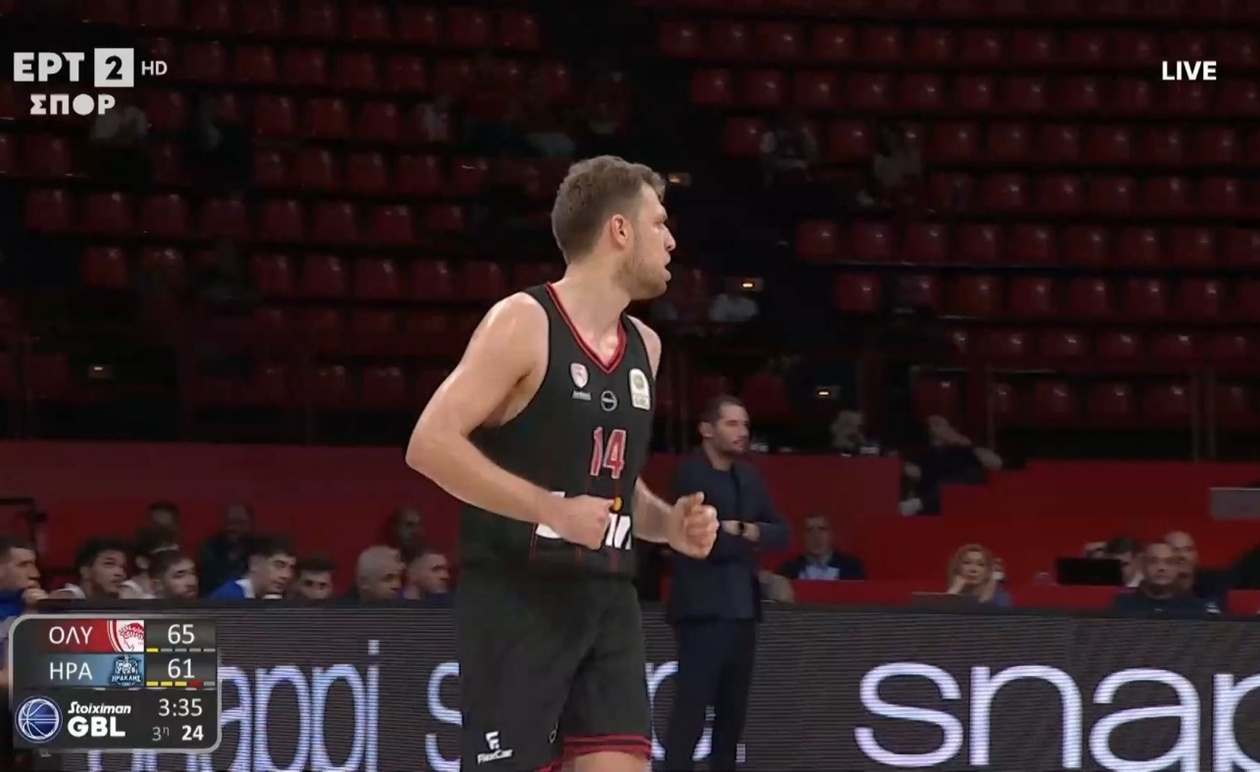 Ο Σάσα Βεζένκοφ πέτυχε 27 πόντους στο παιχνίδι μεταξύ Ολυμπιακού και Ηρακλή