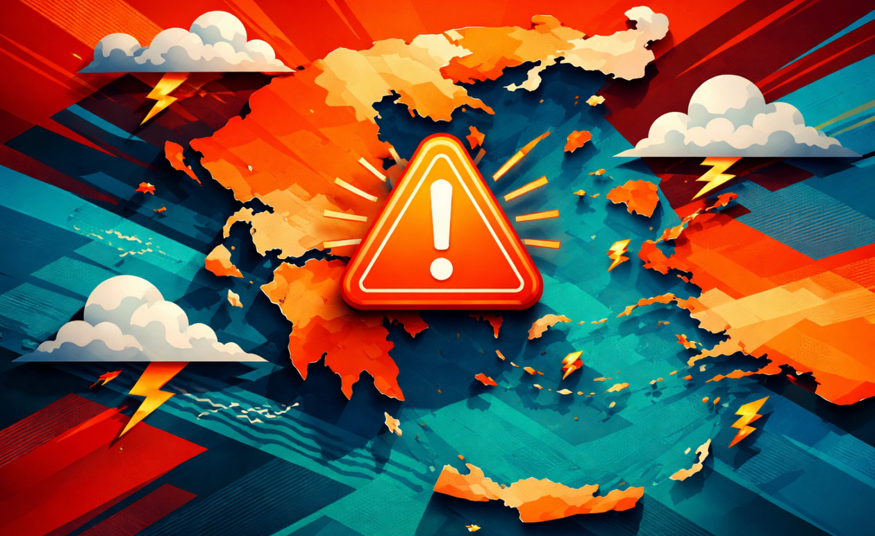 Έκτακτο δελτίο ΕΜΥ: Πορτοκαλί συναγερμός για ισχυρές καταιγίδες και χαλάζι μέχρι το Σάββατο