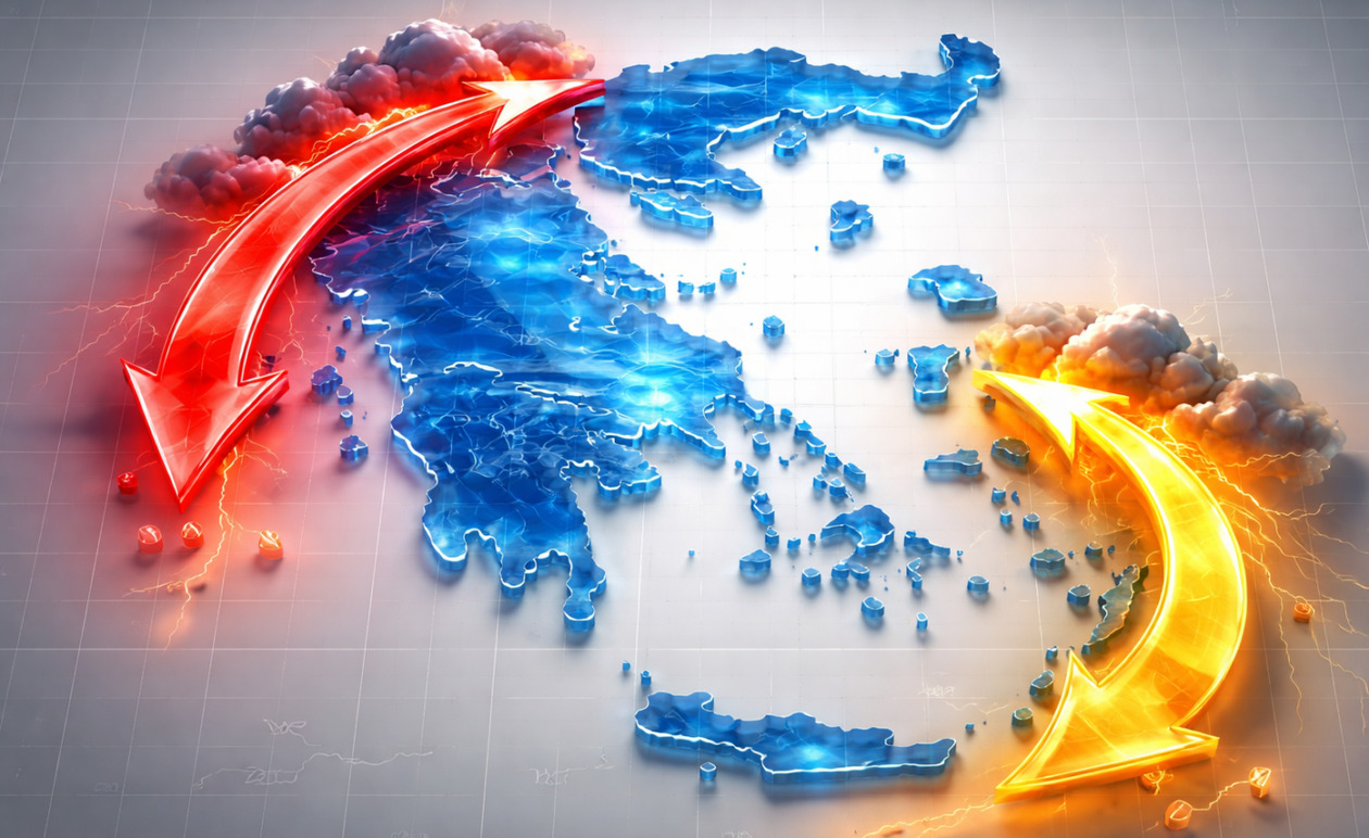 Έκτακτο δελτίο ΕΜΥ: Δύο διαδοχικές κακοκαιρίες σαρώνουν τη χώρα – Πού θα χτυπήσουν ισχυρές καταιγίδες και θύελλες