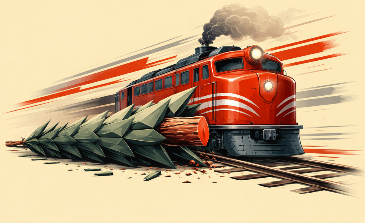 Πύργος: Δέντρο έπεσε σε εν κινήσει τρένο – Τραυματίστηκε ο μηχανοδηγός