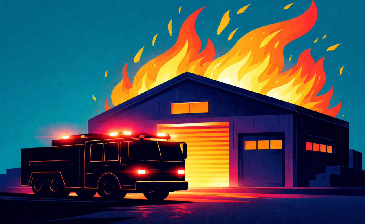 Θεσσαλονίκη: Ολοσχερής καταστροφή αποθήκης στη Νέα Μαγνησία μετά από πυρκαγιά