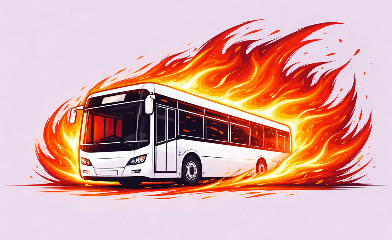 Θεσσαλονίκη: Αστικό λεωφορείο τυλίχθηκε στις φλόγες στη συμβολή Κηφισίας και Ψελλού