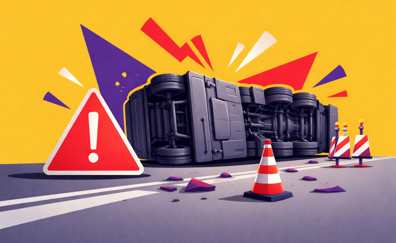 Αυλώνας: Ανατροπή φορτηγού στην εθνική οδό Αθηνών-Λαμίας – Κλειστές δύο λωρίδες προς Αθήνα