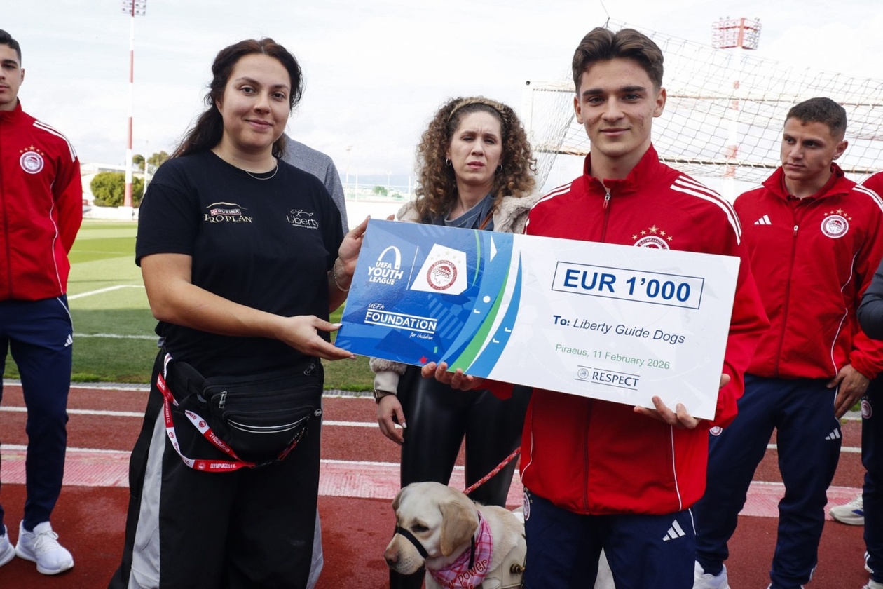 Ολυμπιακός: Η δωρεά των Νέων στον οργανισμό Liberty Guide & Assistance Dogs