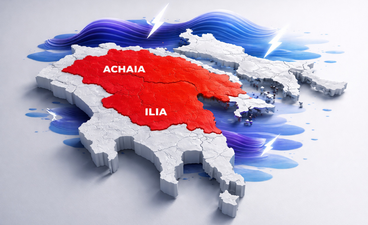 Αχαΐα και Ηλεία σε κατάσταση Red Code: Συναγερμός για επικίνδυνες πλημμύρες μέχρι την Παρασκευή