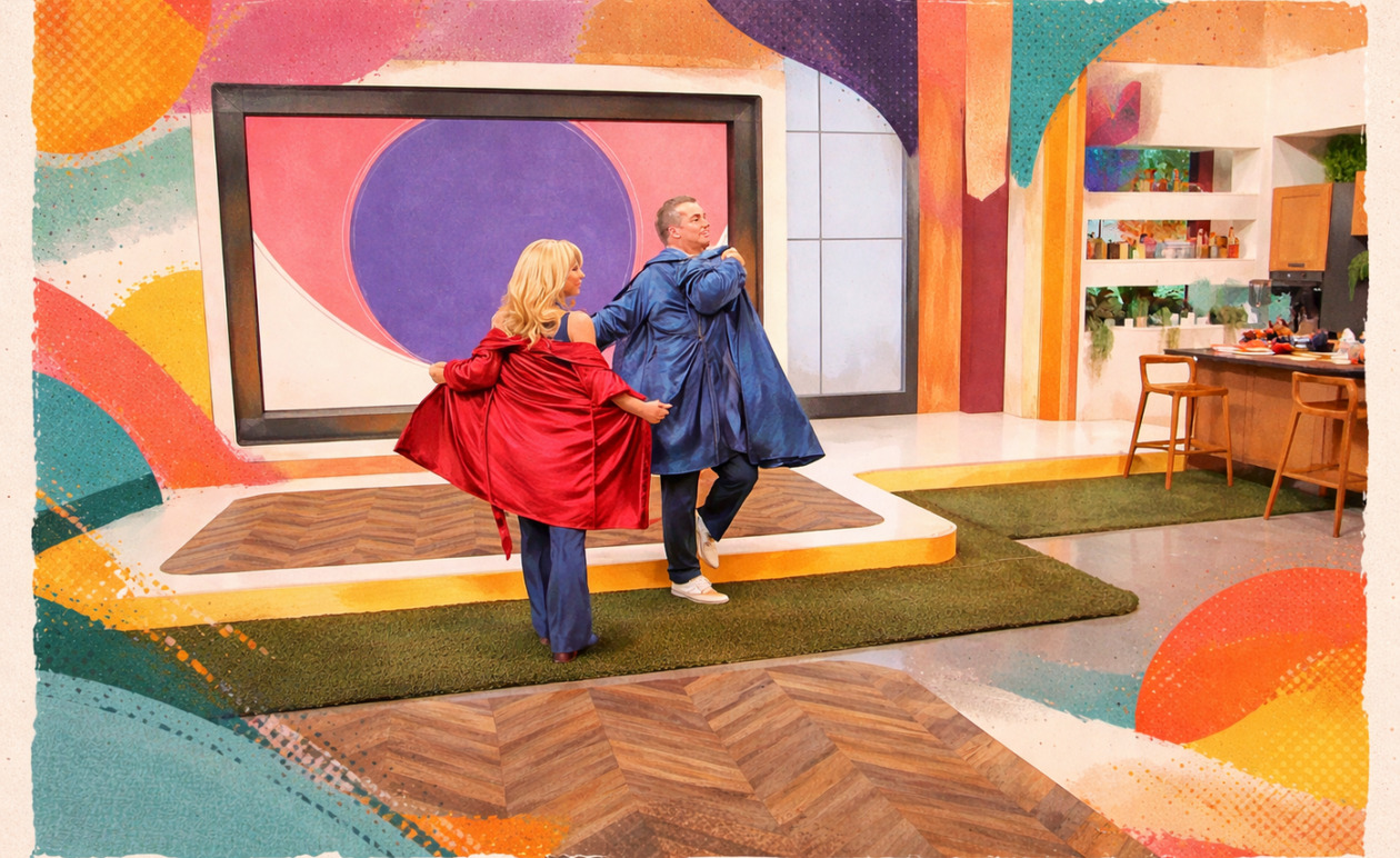 Φώτης Σεργουλόπουλος: Επέστρεψε στην ΕΡΤ με ρόμπες μετά τη χθεσινή απουσία