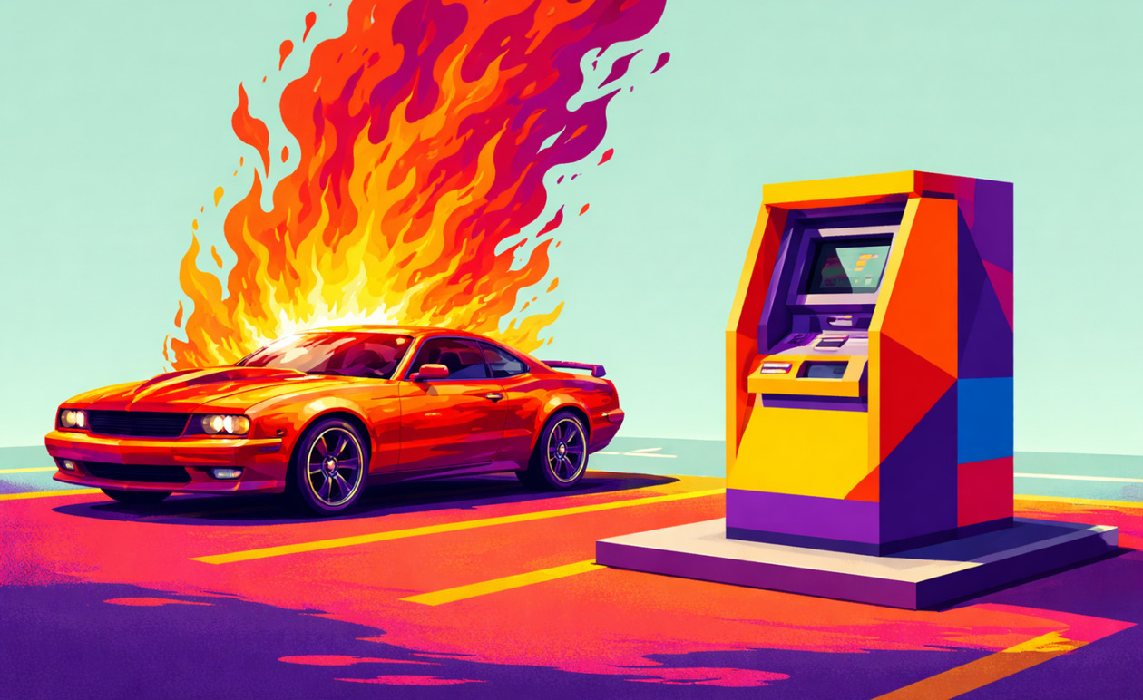 Χαλκίδα: Στις φλόγες τυλίχθηκε αυτοκίνητο σε πάρκινγκ σούπερ μάρκετ