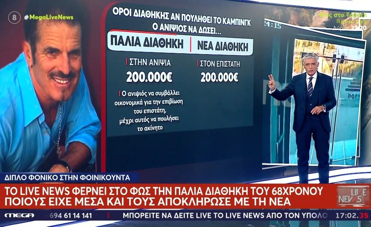 Η διαθήκη του 68χρονου και οι αποκλήρωσεις που αποκάλυψε