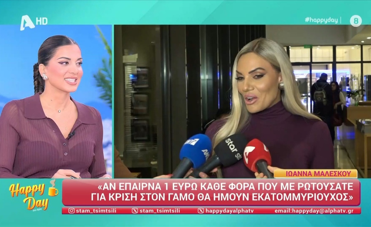 Το σχόλιο του «Happy Day» για τις δηλώσεις της Ιωάννας Μαλέσκου