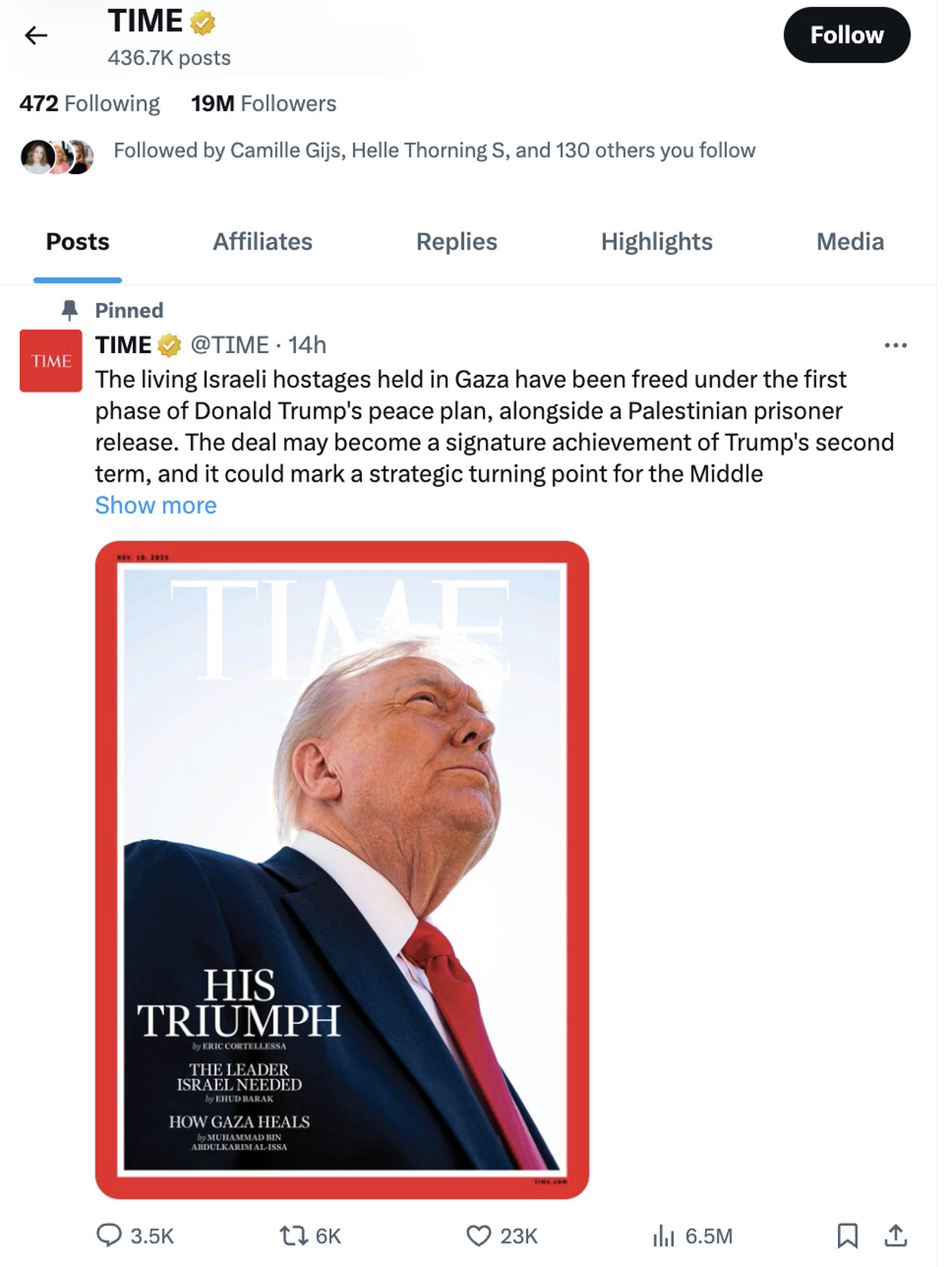 Ο Τραμπ επικρίνει το εξώφυλλο του Time παρά την αναγνώριση της συμφωνίας στη Μέση Ανατολή